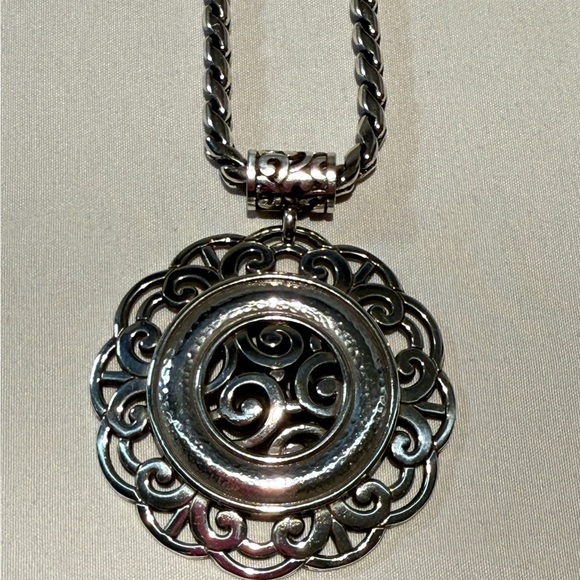 Brighton large Silver Swirl Pendant Necklace - Picture 4 of 10